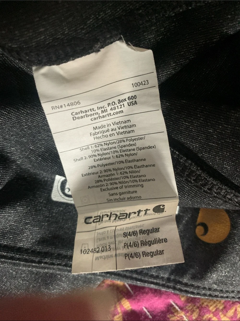 Carhartt Ladies Fitted Charcoal Gray Joggers with Black Panels